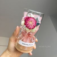 Ing Bottle Dried Flowers Bouquet Mini Glass Cover Cork Ornament Decoration Teacher's Day Christmas Gift sku image 4