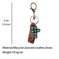 Cowboy Style Geometric Alloy Leather Plating Turquoise Bag Pendant Keychain main image 2