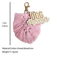 Mama Letter Tassel Cotton Thread Braid Mother's Day Bag Pendant Keychain main image 2