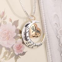 1 Piece Mama Simple Style Letter Moon Heart Shape Alloy Plating Mother's Day Women's Pendant Necklace main image 2