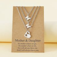 Fashion Mama Butterfly Stainless Steel Polishing Hollow Out Pendant Necklace 3 Piece Set main image 2