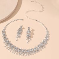 1 Set Fashion Tassel Imitation Pearl Rhinestone Women's Earrings Necklace main image 5