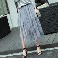 Summer Fashion Solid Color Polyester Knee-length Skirts main image 5