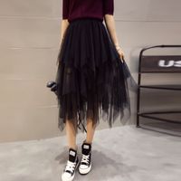 Summer Fashion Solid Color Polyester Knee-length Skirts main image 1