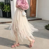 Summer Fashion Solid Color Polyester Knee-length Skirts main image 3