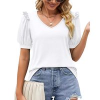 Women's T-shirt Short Sleeve T-shirts Pleated Fashion Solid Color main image 6