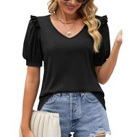 Women's T-shirt Short Sleeve T-shirts Pleated Fashion Solid Color main image 3