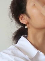 Simple Style Geometric Titanium Steel Plating Artificial Pearls Drop Earrings 1 Pair main image 5