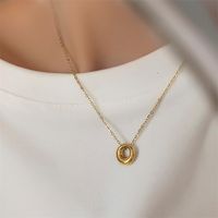 Fashion Round Titanium Steel Plating Pendant Necklace main image 1