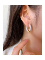 Einfacher Stil Runden Titan Stahl Emaille Ohrringe 1 Paar sku image 1