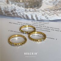 Fashion Geometric Titanium Steel Plating Zircon Rings sku image 3