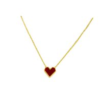 Fashion Heart Shape Titanium Steel Plating Acrylic Pendant Necklace main image 3