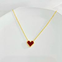 Fashion Heart Shape Titanium Steel Plating Acrylic Pendant Necklace main image 2