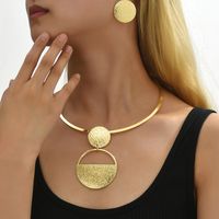 1 Set Fashion Round Alloy Women's Earrings Necklace main image 7