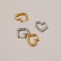 Simple Style Heart Shape Titanium Steel Plating Earrings 1 Pair main image 2