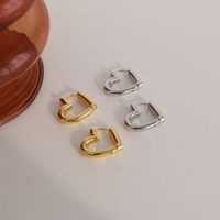 Simple Style Heart Shape Titanium Steel Plating Earrings 1 Pair main image 5