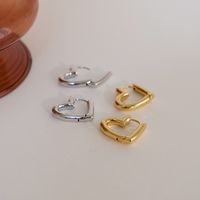 Simple Style Heart Shape Titanium Steel Plating Earrings 1 Pair main image 6