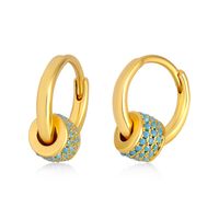 Fashion Geometric Water Drop Leaf Round Turquoise Copper Earrings sku image 18