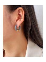 Simple Style Round Titanium Steel Enamel Earrings 1 Pair sku image 3
