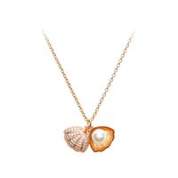 Simple Style Shell Titanium Steel Inlay Pearl Pendant Necklace main image 5