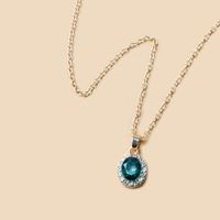 Simple Style Water Droplets Alloy Inlay Artificial Gemstones Women's Pendant Necklace main image 4