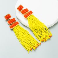 1 Pair Ethnic Style Tassel Alloy Beaded Gold Plated Women's Drop Earrings main image 6