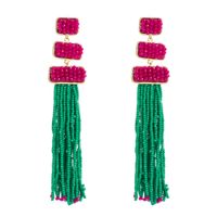 1 Pair Ethnic Style Tassel Alloy Beaded Gold Plated Women's Drop Earrings main image 2