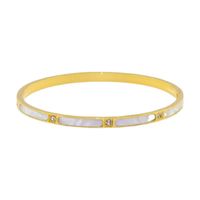 Elegant Geometric Titanium Steel Plating Shell Bangle main image 3