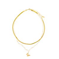304 Stainless Steel 18K Gold Plated Simple Style Plating Butterfly Plastic Necklace main image 2