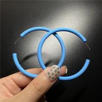 1 Pair Fashion C Shape Solid Color Arylic Ear Studs main image 3