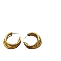 1 Pair Fashion C Shape Solid Color Copper Earrings main image 3