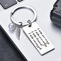 1 Piece Fashion Letter Titanium Steel Plating Artificial Pearls Unisex Keychain sku image 1