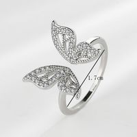 Shiny Butterfly Copper Gold Plated Silver Plated Zircon Open Ring In Bulk main image 3