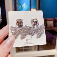 1 Pair Fashion Bow Knot Alloy Inlay Crystal Rhinestones Women's Drop Earrings main image 1