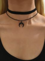 Lolita Moon Alloy Women's Layered Necklaces Choker sku image 1