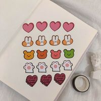 Korean Ins Cute Cat Claw Bear Love Cake Bunny Journal Stickers Diy Sealing Paste Phone Case Decorative Stickers main image 3
