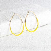 1 Pair Fashion Round Heart Shape Alloy Gold Plated Women's Hoop Earrings sku image 6