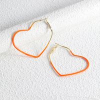 1 Pair Fashion Round Heart Shape Alloy Gold Plated Women's Hoop Earrings sku image 4