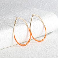 1 Pair Fashion Round Heart Shape Alloy Gold Plated Women's Hoop Earrings sku image 5