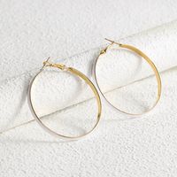 1 Pair Fashion Round Heart Shape Alloy Gold Plated Women's Hoop Earrings sku image 3