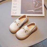 Girl's Vintage Style Solid Color Paint Finish Round Toe main image 4