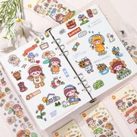 Xinqi New Cheese Sauce New Original Japanese Paper Journal Stickers Cartoon Cute Girl Decoration Journal Material Stickers main image 4