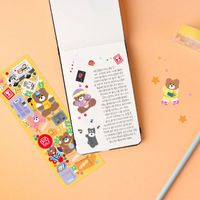 Korean Ins Bear Stickers Cute Korean Style Candy Color Journal Material Goka Decorative Sticker Notebook Polaroid main image 3