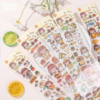 Xinqi New Cheese Sauce New Original Japanese Paper Journal Stickers Cartoon Cute Girl Decoration Journal Material Stickers main image 6