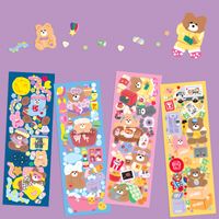 Korean Ins Bear Stickers Cute Korean Style Candy Color Journal Material Goka Decorative Sticker Notebook Polaroid main image 1