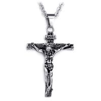 Hip-hop Cross Stainless Steel Titanium Steel Plating Pendant Necklace 1 Piece main image 4