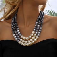1 Piece Fashion Round Artificial Pearl Alloy Beaded Women's Layered Necklaces main image 6