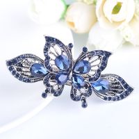 Simple Style Leaf Butterfly Bow Knot Alloy Inlay Rhinestones Hair Clip 1 Piece sku image 1