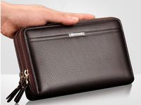 Men's Solid Color Pu Leather Zipper Wallets main image 4