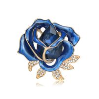 Moda Rosa Aleación Esmalte Ahuecar Embutido Diamantes De Imitación Vidrio Mujeres Broches sku image 2